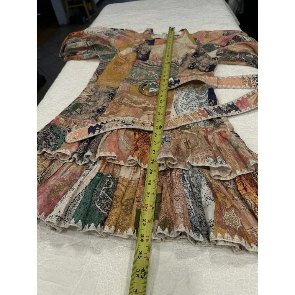 ZIMMERMANN patchwork mini dress ZIM 0 / US 2 Summer Línen‎ Blend